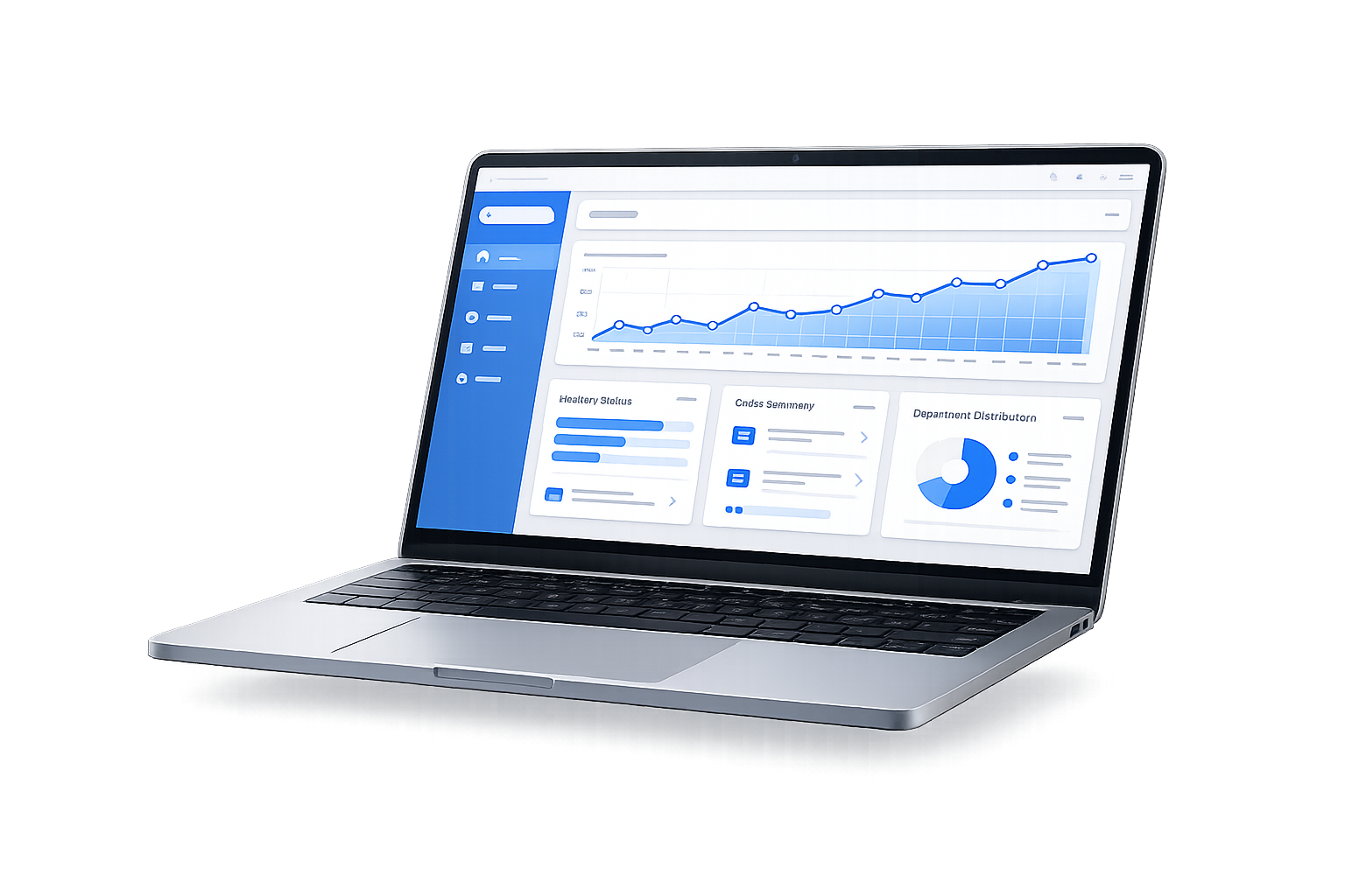 Dashboard ERP em Laptop